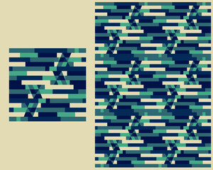 Blue AbstArt geometric patterns lines