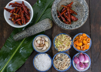 Thai Herbs and Spices for cooking Thai food and curry