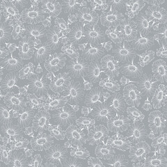 Flower Chamomile of Solar Plexus Chakra pattern grey