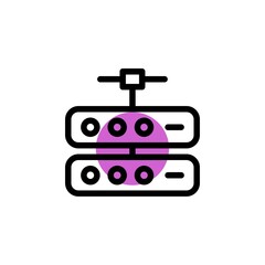 server purple shadow line Icon. internet of things vector illustration on white background