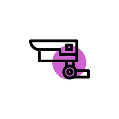 cctv purple shadow line Icon. internet of things vector illustration on white background