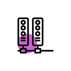 hosting server purple shadow line Icon. internet of things vector illustration on white background
