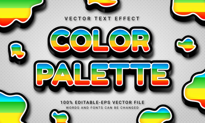 Color Palette 3d text style effect