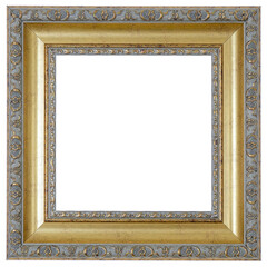 Gold, frame on white background