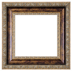 .Gold, square frame.