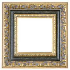 Black, square frame on white background
