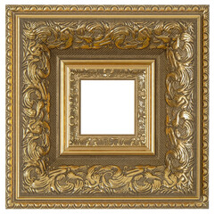 .Gold, square frame.