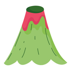 volcano hot lava cartoon icon isolated design