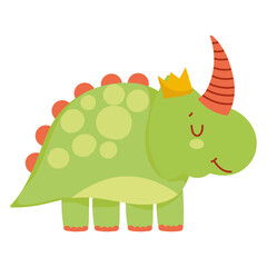 funny cartoon dino animal pterodactyl style white background