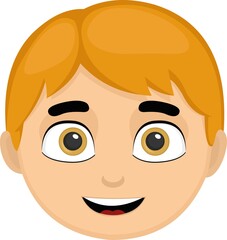 Vector illustration of a boy's face emoticon