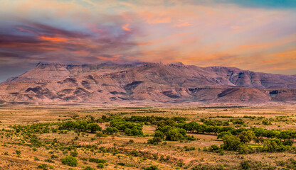 The great karoo arid mountain landscape with dramatic sky