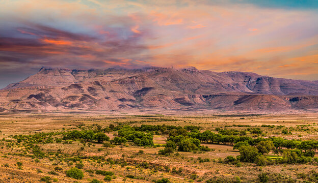 The great karoo arid mountain landscape with dramatic sky