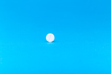 Tablet on a blue background.