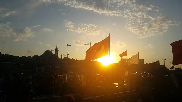 istanbul eminonu sunset