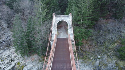 bridge abutment in the forest