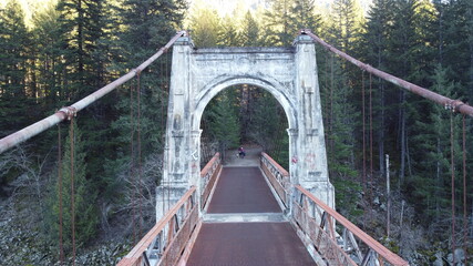 cement abutment on an old steel bridge