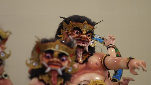 Close up Balinese monsters figures. Balinese mythology 