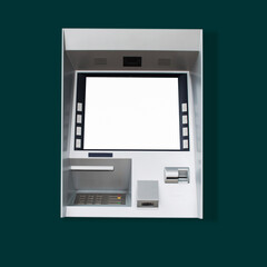 ATM machine Concept of monetary Checking the transfer payment Mockup.