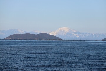 琵琶湖　なぎさ公園の菜の花畑