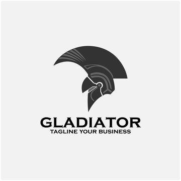 spartan warrior helmet vector design. gladiator helmet logo.