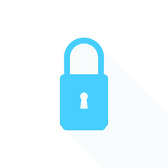 Lock in blue sky in white background