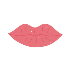 female mouth lips fashion icon in cartoon style