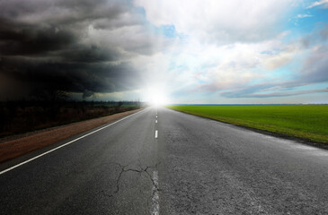Choosing way. View of asphalt road outdoors