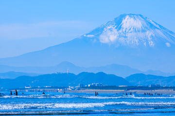 【神奈川県 江ノ島】湘南の海と富士山