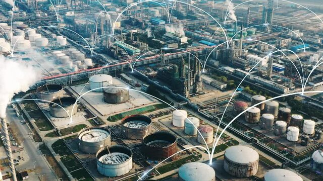 Smart factory concept. Communication network. INDUSTRY4.0