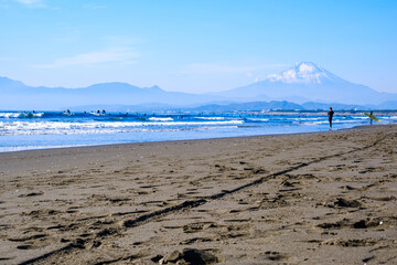 【神奈川県 江ノ島】湘南の海と富士山