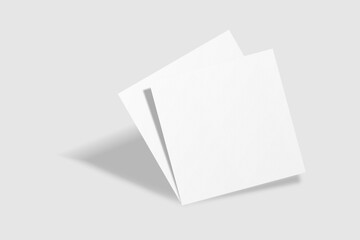 Realistic blank square business card illustration for mockup