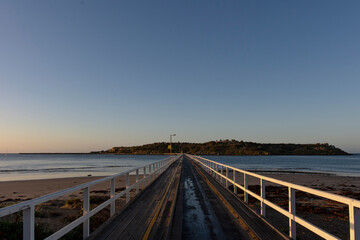 Fototapeta na wymiar Jetty at the beach in South Australia at the sunrise
