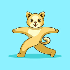 vector graphic of cat doing yoga movements.