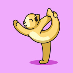 vector graphic of cat doing yoga movements.