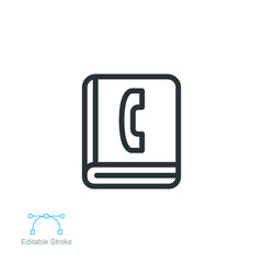 Contacts line icon. Contact us Communication note, Address book, Phone book profile. Phonebook agenda notebook for mobile concept and web design. Vector illustration design on white background EPS 10