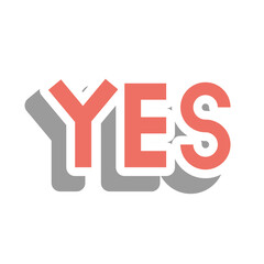 yes word cute sticker vector design