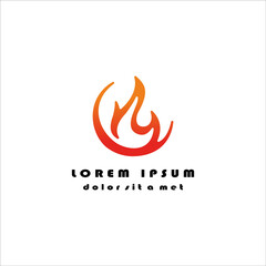 Fire icon flame logo vector