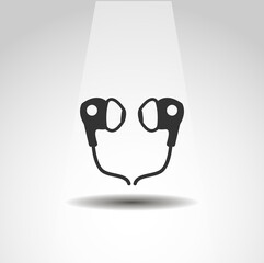earphones icon, earphones simple music icon
