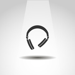 headphones icon, call center simple music icon