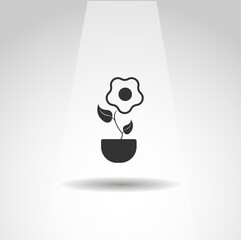 flower in the pot icon, simple plant icon