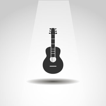 guitar icon, spanish guitar simple music icon