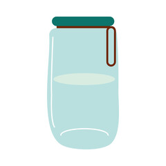 glass jar with blue cover isolated vector design