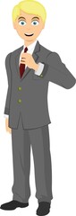 Vector illustration of a young man in suit