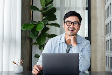 man work using computer hand typing laptop keyboard contact us.student study learning education online.adult professional people chatting search at office.concept for technology device business