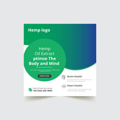 Hemp products banner template Premium