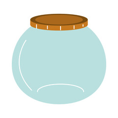 glass jar with orange cover isolated vector design