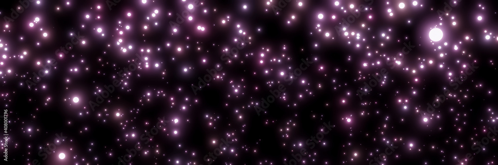 Wall mural 3D rendered abstract pink shiny particles