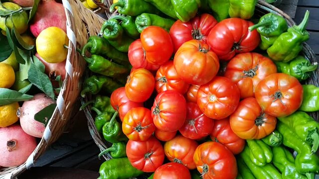 vegetables and fruits in a basket