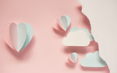 Paper art for valentine's background