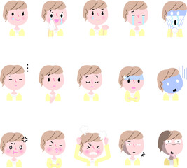 女性のネガティブ表情色々セット